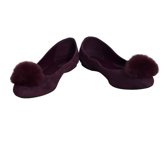 Michael Kors Remi Deep Purple Suede Pompom Flats - Picture 7 of 14